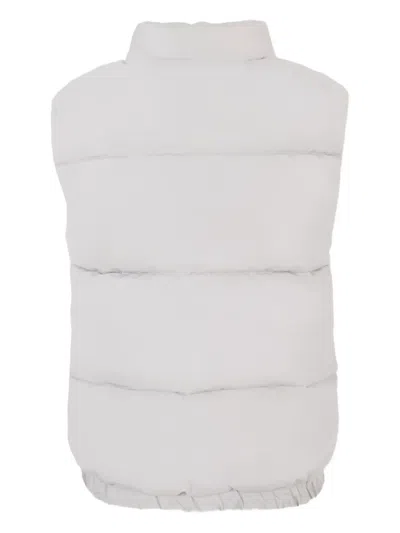 John Richmond Junior Quilted Logo-patch Gilet In Neutral