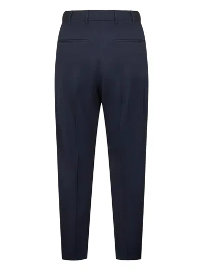 Pt Torino Pressed-crease Flat-front Trousers In Blue