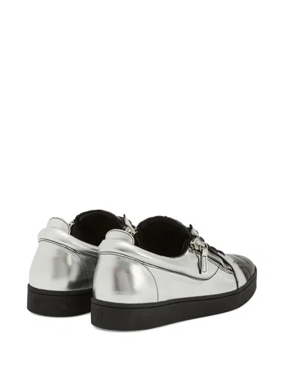Giuseppe Zanotti Frankie Metallic Crocodile-effect Sneakers