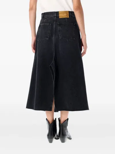 Haikure Denim Asymmetric Midi Skirt