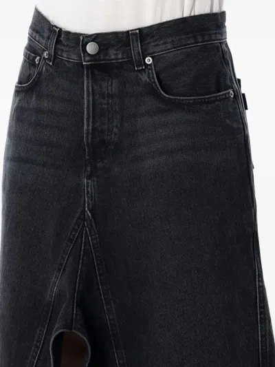 Haikure Denim Asymmetric Midi Skirt