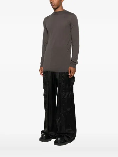 Rick Owens Crew-neck Cashmere Sweater In Brown