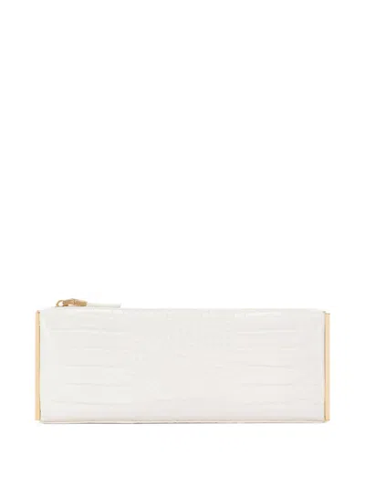 Elisabetta Franchi Crocodile-effect Zip Clutch