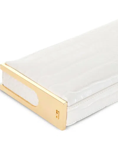 Elisabetta Franchi Crocodile-effect Zip Clutch