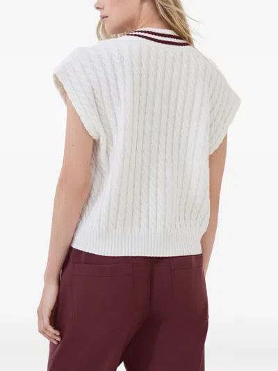 Brunello Cucinelli Cable-knit V-neck Sweater In White