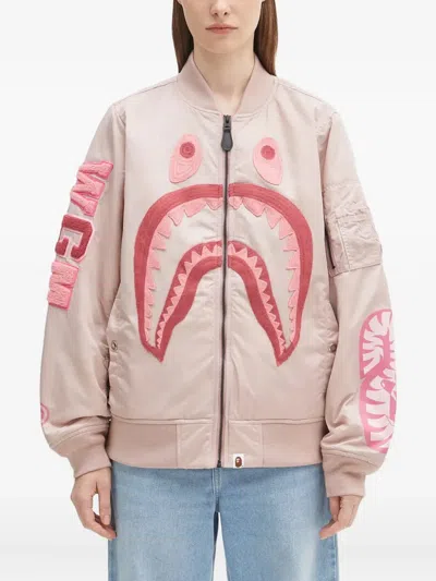 A Bathing Ape Shark-head Embroidered Bomber Jacket