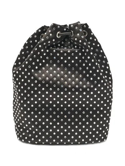 Pre-owned Prada Crystal Embellishment Drawstring Bucket Bag