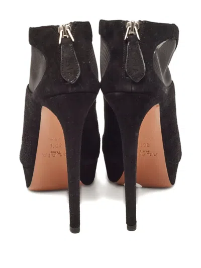 Pre-owned Alaïa 140mm Suede Mesh-panelled Pumps