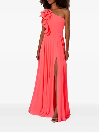 Allure Ruffle One-shoulder Maxi Dress In Red
