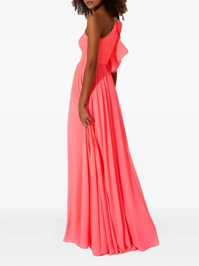 Allure Ruffle One-shoulder Maxi Dress In Red