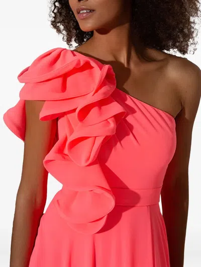Allure Ruffle One-shoulder Maxi Dress In Red