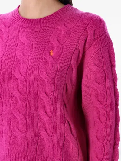 Polo Ralph Lauren Wool And Cashmere Cable-knit Sweater In Pink