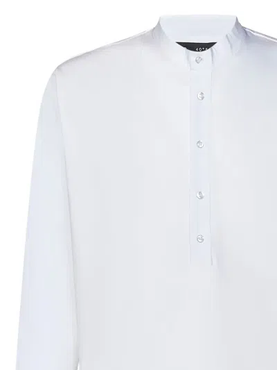 Low Brand Button-placket Long-sleeved T-shirt In White