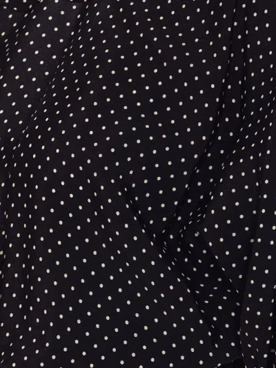 Mar De Margaritas Polka-dot Lace-up Blouse In Black