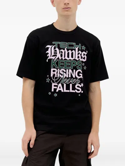 Ice & Techno Th Fan Graphic-print Crew-neck T-shirt In Black