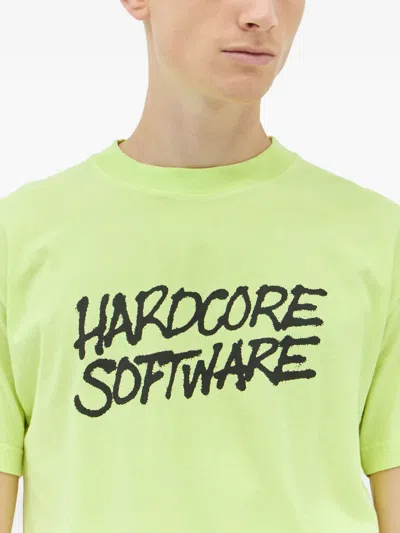 Metalwood Studio Slogan-print Crew-neck T-shirt In Green