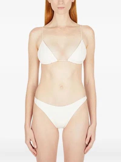 St Agni Triangle Fixed-strap Bikini In White