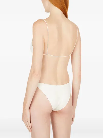 St Agni Triangle Fixed-strap Bikini In White