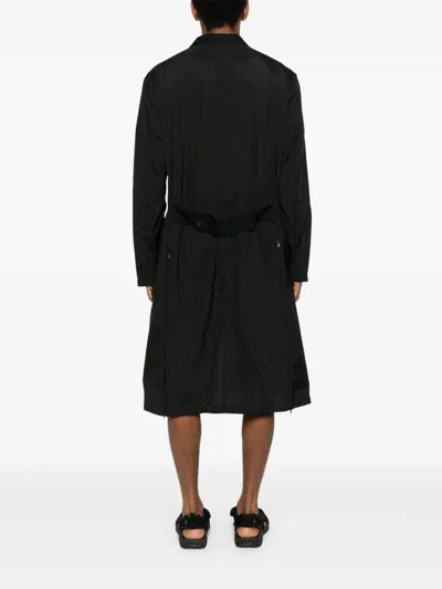 Y-3 Single-breasted Coat In Black