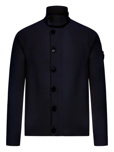 Stone Island High-neck Cardigan With Logo Patch