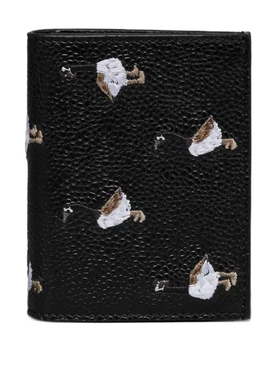 Thom Browne Goose-print Cardholder In Black
