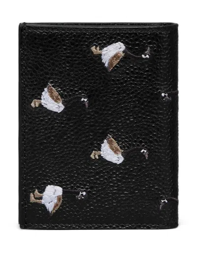 Thom Browne Goose-print Cardholder In Black
