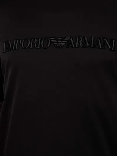 Emporio Armani Embossed Logo T-shirt In Black