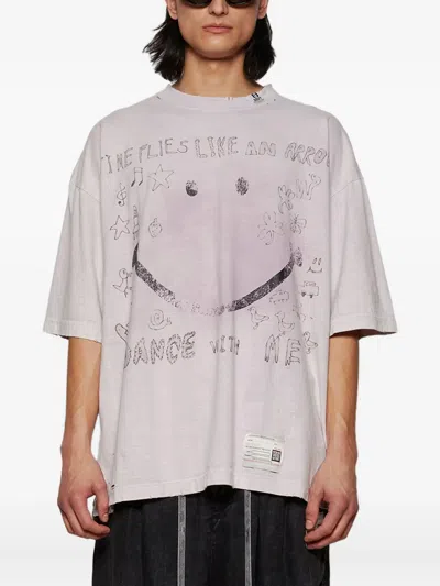 Miharayasuhiro Maison Mihara Yasuhiro T-shirt Bleached In Cotone In Pink