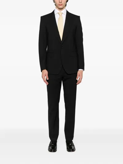 Pt Torino Pant Wool Stretch Front Pleats In Black
