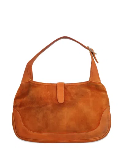 Pre-owned Gucci 1961 Jackie Suede Tote Bag In Brown