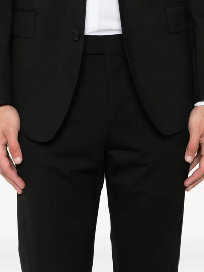 Pt Torino Pant Wool Stretch Front Pleats In Black