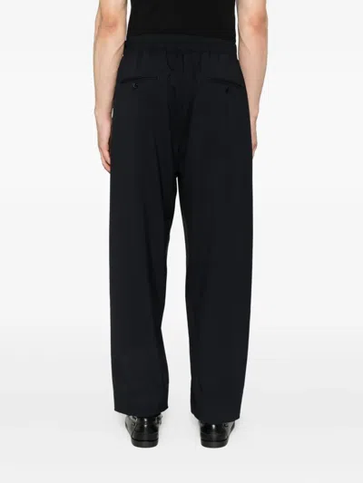 Giorgio Armani Straight Trousers With Pleats And Pockets In Black