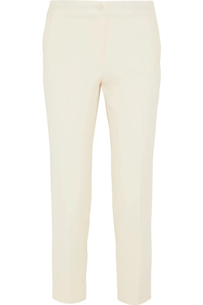 Etro Capri Stretch-crepe Slim-leg Pants In Ivory