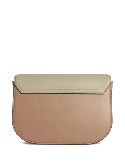 Furla Structured Color-block Bag With Adjustable Shoulder Strap In Neutral