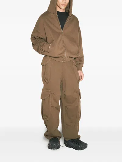 Entire Studios Organic Cotton Zip-up Hoodie In Brown