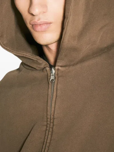 Entire Studios Organic Cotton Zip-up Hoodie In Brown