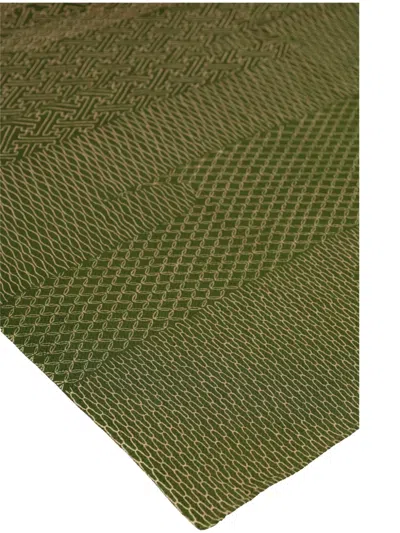 Pre-owned Vintage Japanese-wave Silk Scarf In Green