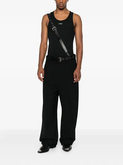Mugler Ribbed Scoop-neck Tank Top In Black