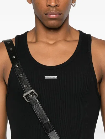Mugler Ribbed Scoop-neck Tank Top In Black