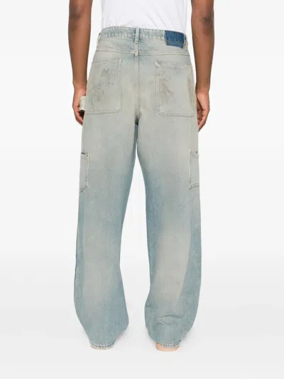Golden Goose Men Destroyed Denim Cotton Jeans In Blue