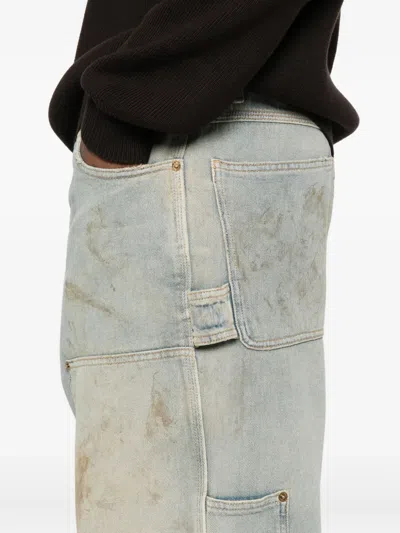 Golden Goose Men Destroyed Denim Cotton Jeans In Blue