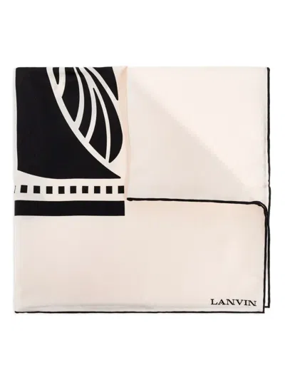 Lanvin Graphic-print Silk Scarf In White