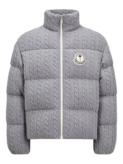 Palm Angels X Moncler Austru Cable-knit Quilted Jacket