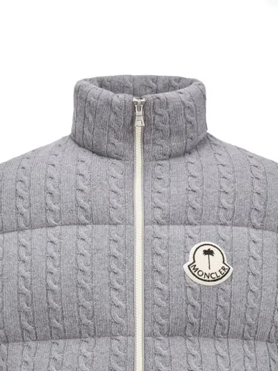 Palm Angels X Moncler Austru Cable-knit Quilted Jacket