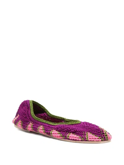 Slo_hand_made Crochet Patterned Ballet Flats