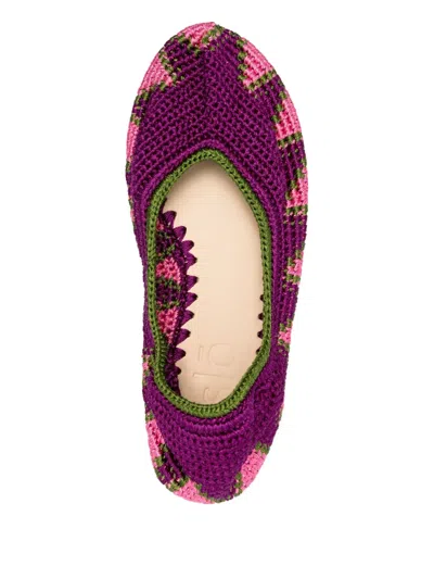 Slo_hand_made Crochet Patterned Ballet Flats