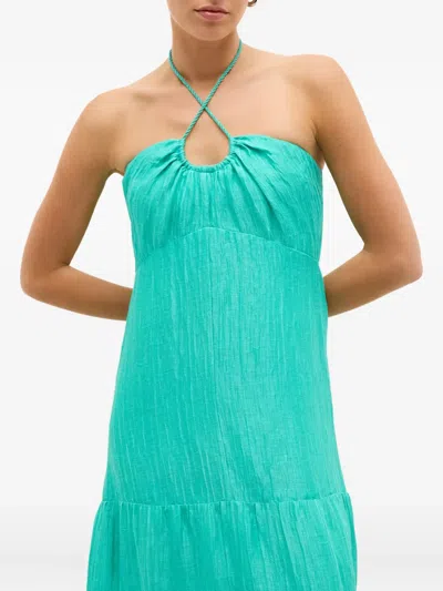 Marie Oliver Halter-neck Maxi Dress In Blue