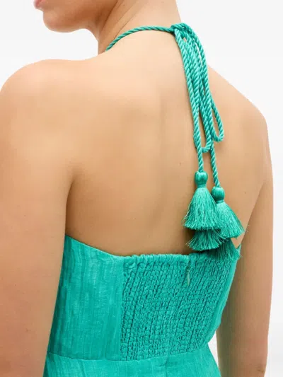 Marie Oliver Halter-neck Maxi Dress In Blue