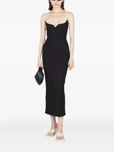 Paris Georgia Sweatheart-neck Maxi Dress In Black