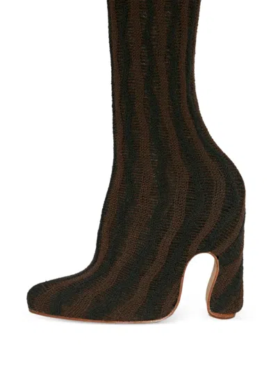 Isa Boulder 127mm Cactus Striped Over-the-knee Boots In Multi